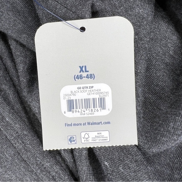 NEW GEORGE XL DARK GREY PULLOVER JACKET ZIP COLLAR STRETCH GOLF ATHLETIC - Picture 10 of 10